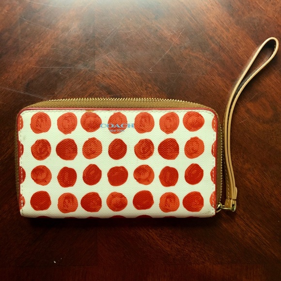 Coach Handbags - Coach polka dot wristlet wallet